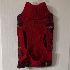 Harry Barker Holiday Cozy Red Knit Dog Sweater Sz L